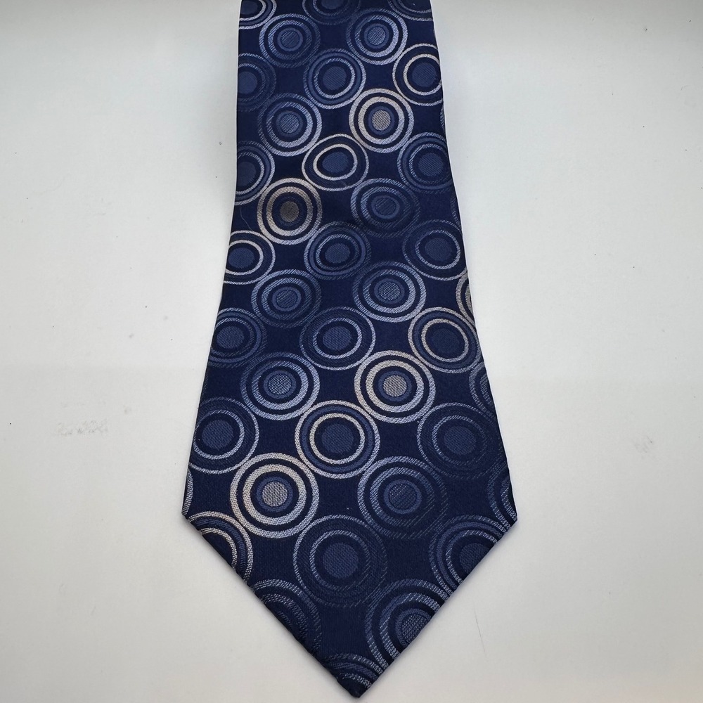 Arrow Necktie Blue Circle Pattern Silk Tie Business Casual Professional‎